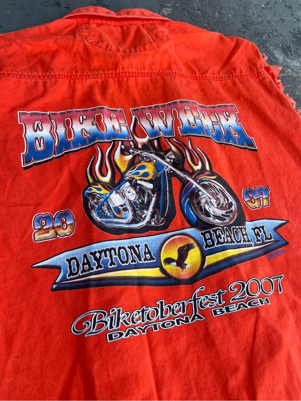 Vintage Bike Week 2007 Daytona Biketoberfest no sleeve double pocket button up